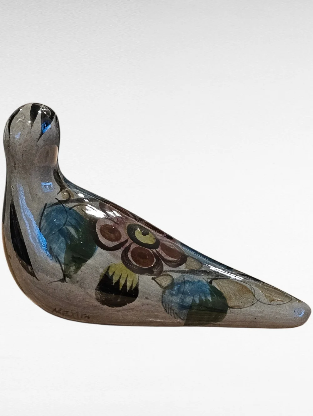 Vintage Tonala Mexican Folk Art Ceramic Bird